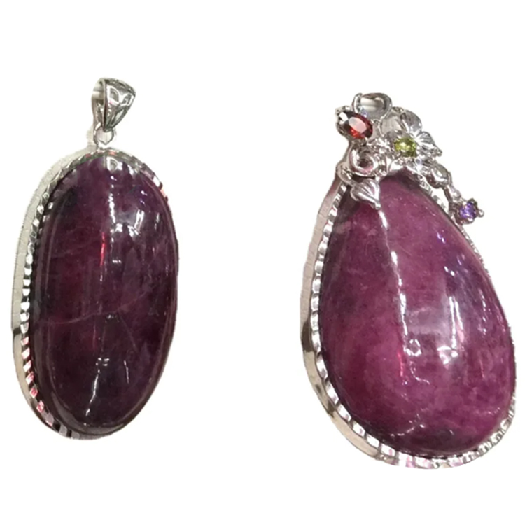 Natural nga Bato nga Epidote nga Bato nga Gibaligya Ruby Zoisite nga kristal nga dekorasyon nga pendant 3