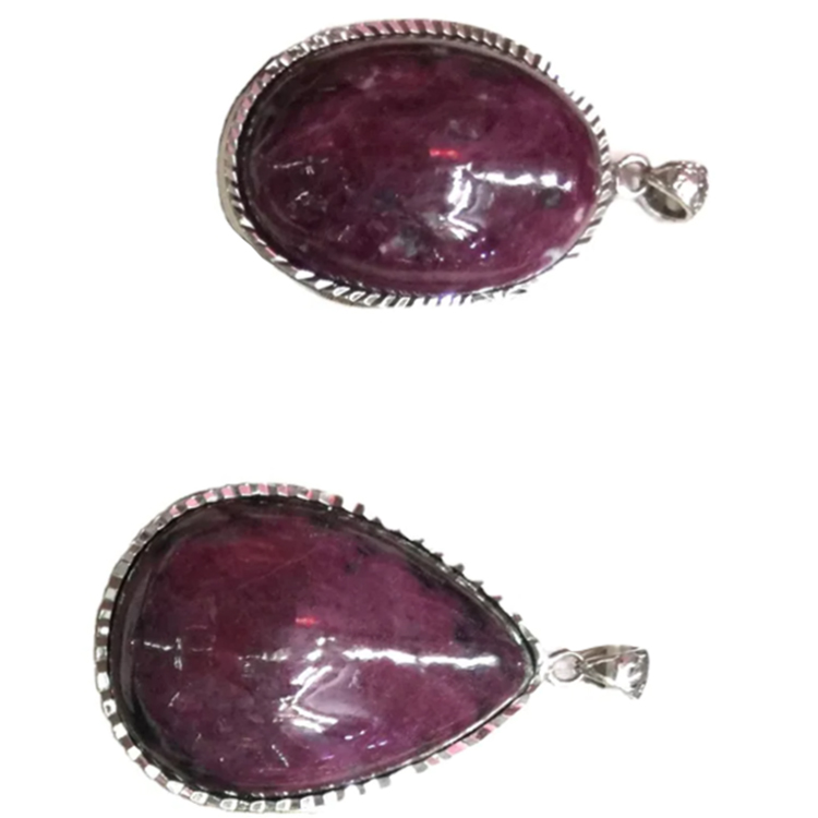 Natural nga Bato nga Epidote nga Bato nga Gibaligya Ruby Zoisite nga kristal nga dekorasyon nga pendant 4