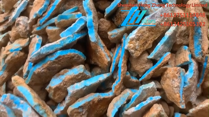 Natural Pyrite Turquoise Stone אבן עפרה גולמית 9