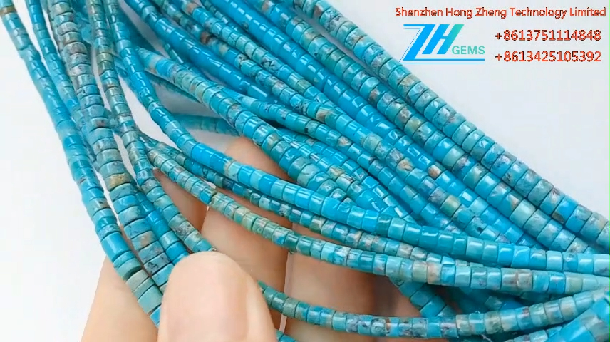 Naturalis blue 4mm Turquoise Heishi Lapides ornamenti fabricandi 12