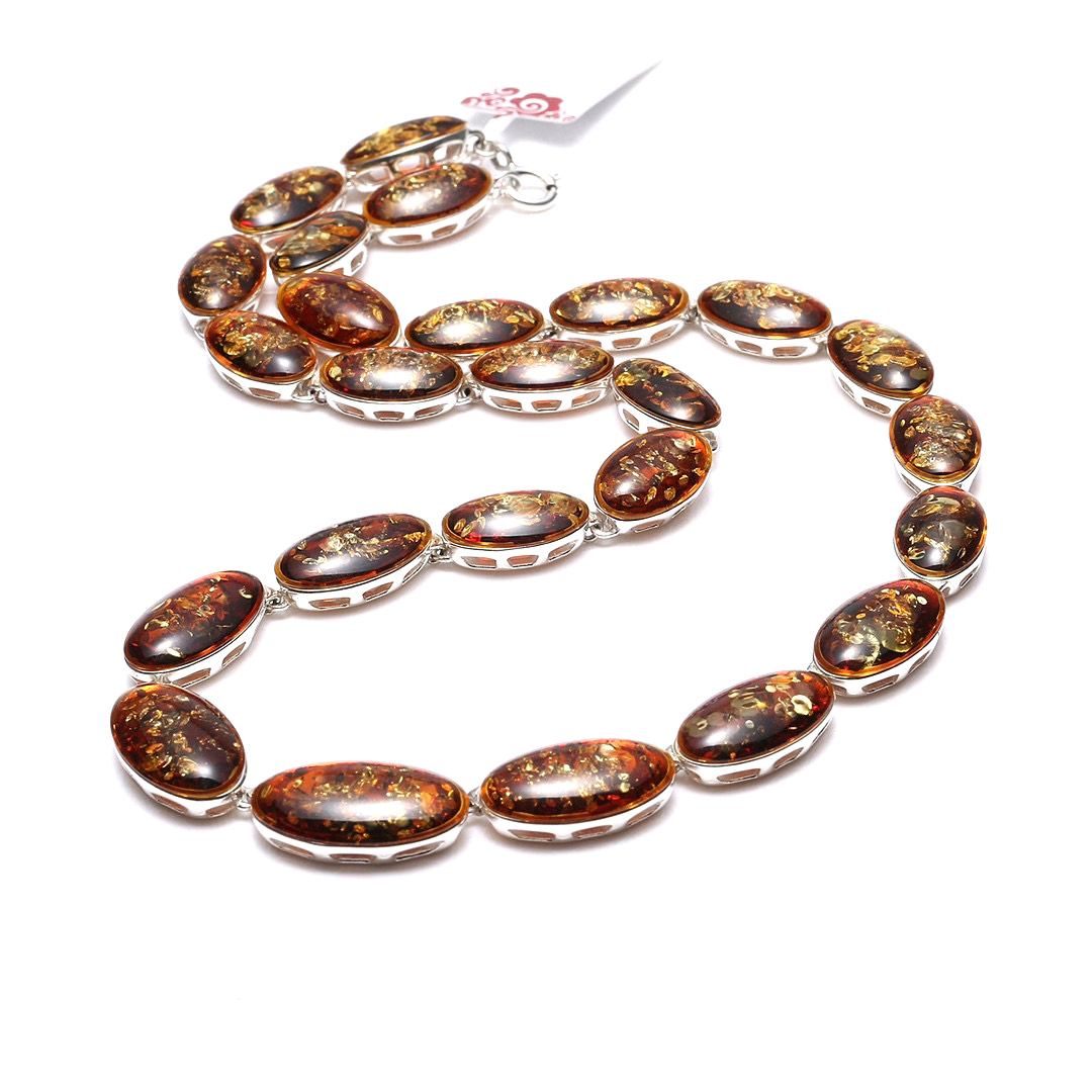 Genuine jewelry Necklace Natural amber Ukraine amber necklace 6mm gemstone amber 14