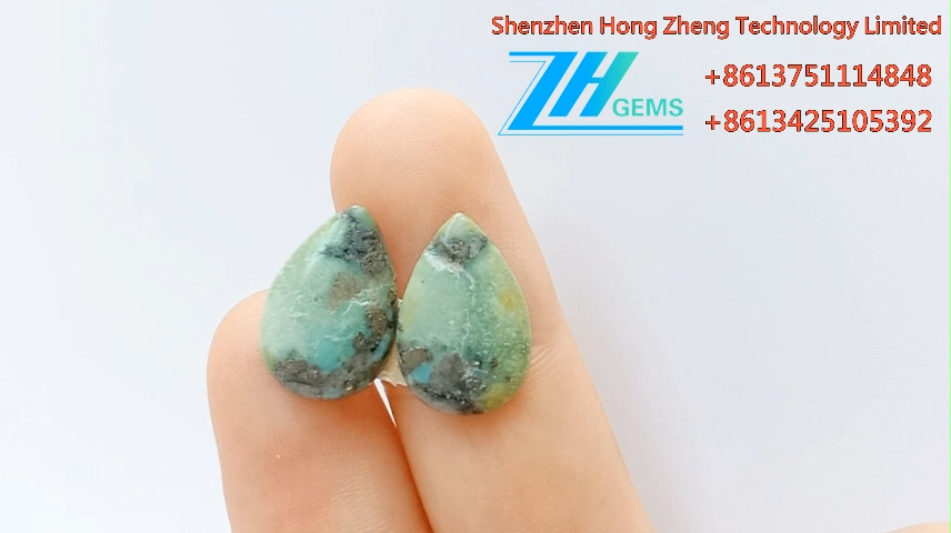 Turquoise Asli Cabochon hijau Batu permata bujur Turquoise 9