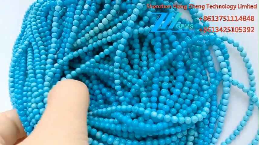 Naturliga turkosa pärlor Precious Gemstones blåturkos 12