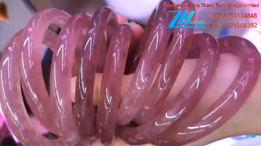 കൈകൊണ്ട് നിർമ്മിച്ച ചുവന്ന സ്ട്രോബെറി ക്വാർട്സ് വള റോസ് ക്വാർട്സ് ബ്രേസ്ലെറ്റ് 8