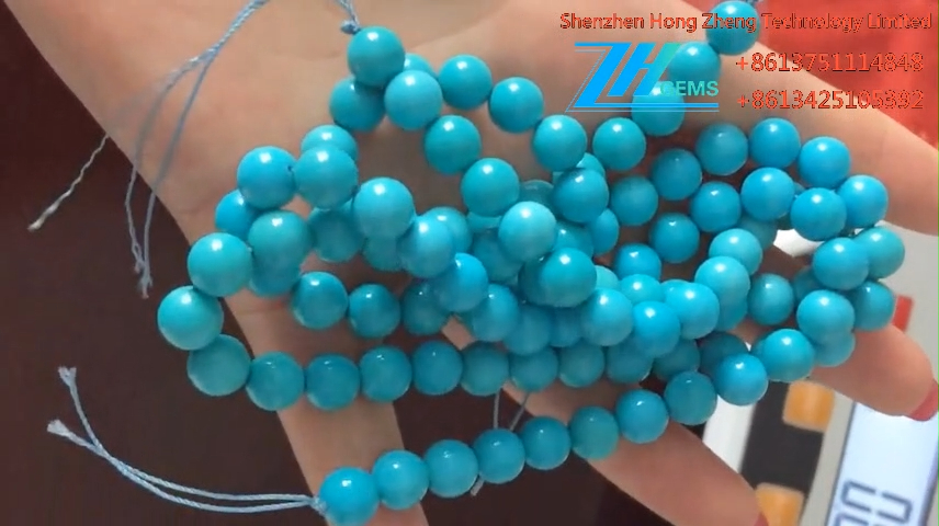 Nyata Turquoise Babak Manik Turquoise Leupas Manik Wangun Bulat 12