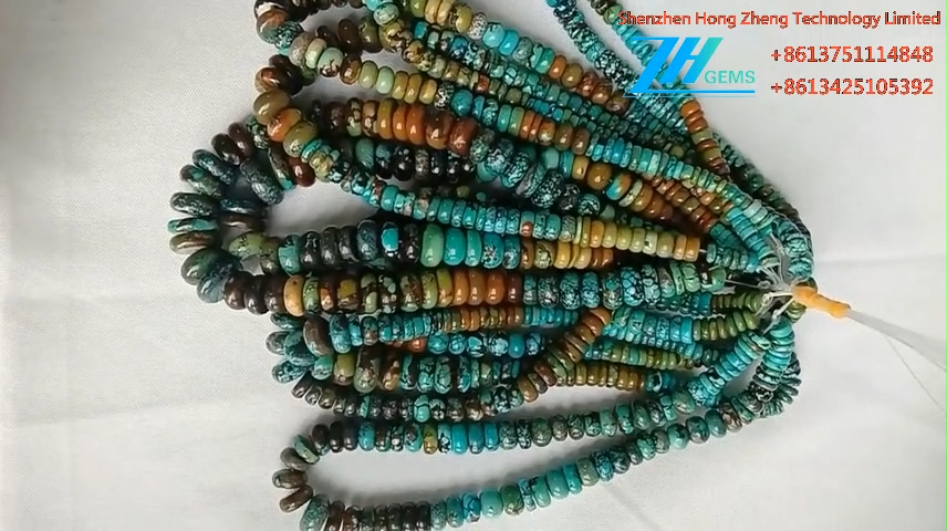 turquoise beads  rondelle shaped beads gemstone beads 12