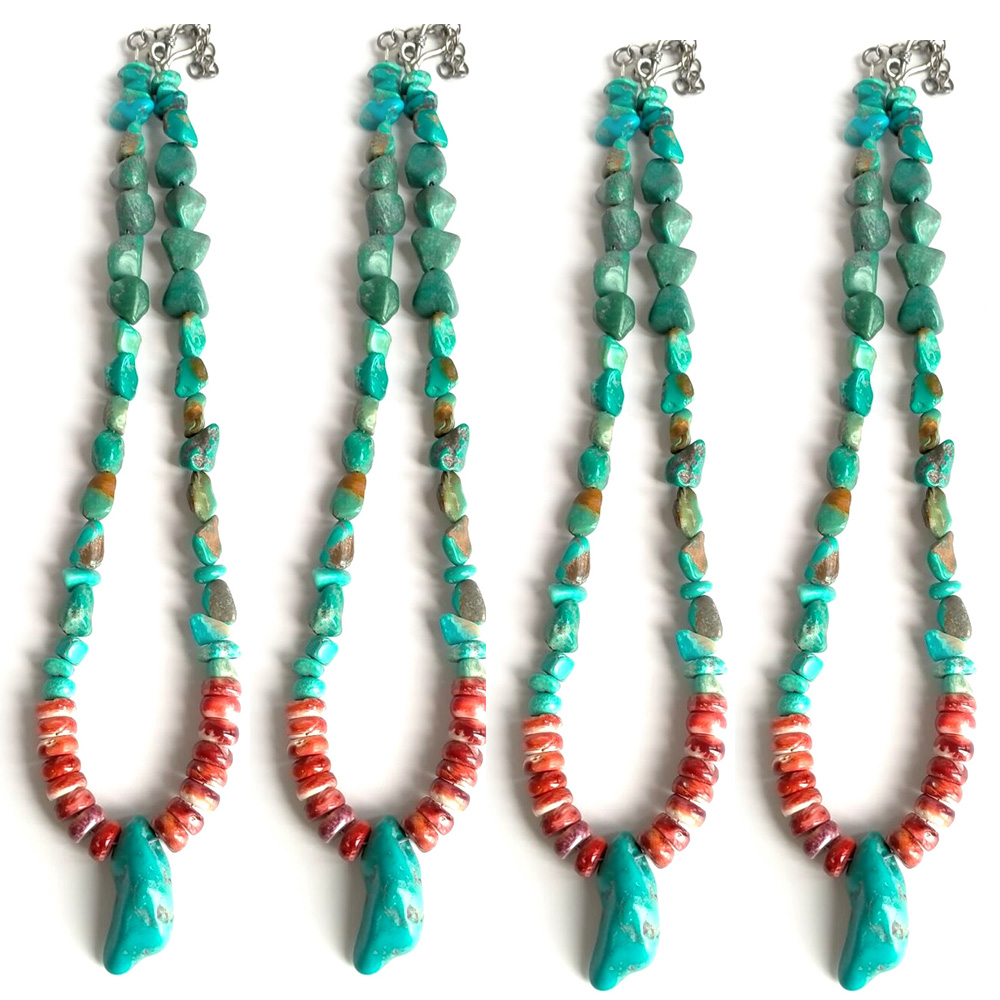 Made with Turquoise Pendant 925 SterlingSilver Spiny Oyster 15