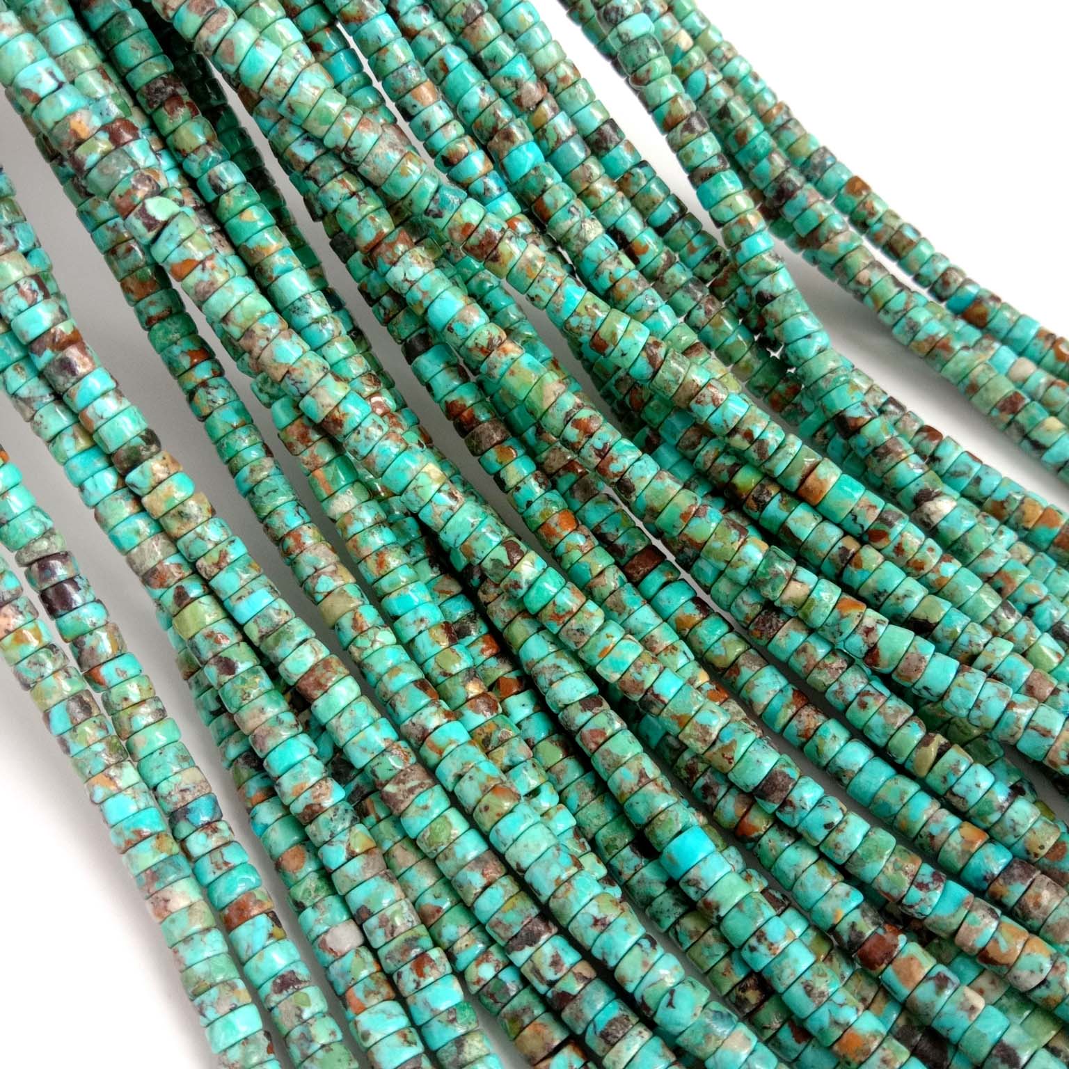 Natural 4mm turquoise heishi Gemstone blue american turquoise making necklace jewelry 18