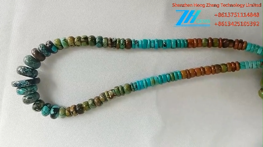 نیلي فیروزي ګردي موتي سټرینډ 12