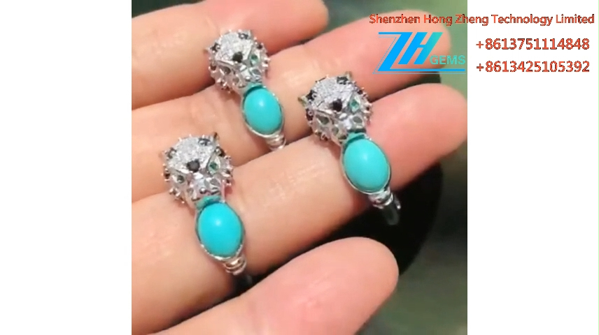925zilver handgemaakte Ring Edelsteen Ring Turquoise sieraden 9