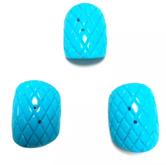 보석 만들기를 위한 고유하게 멋진 조각된 압축 청록색 준귀한 파란 색깔 1