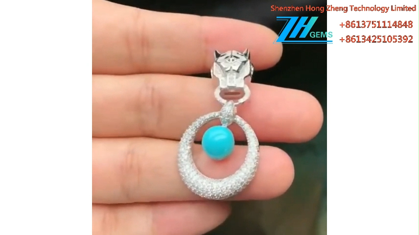 925sliver gemstone øredobber øredobber vakker turkis 9