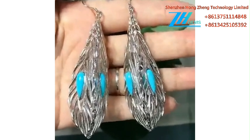 Anting-anting pirus 925 anting-anting sliver drop anting-anting biru 9