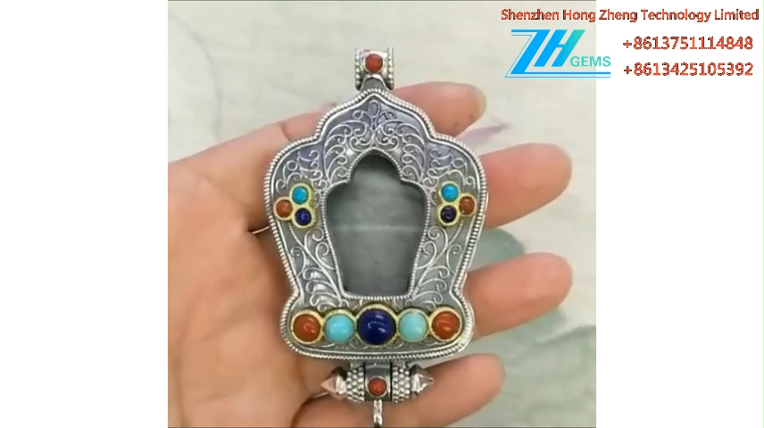 綠松石和銀吊墜 寶石吊墜 銀 8