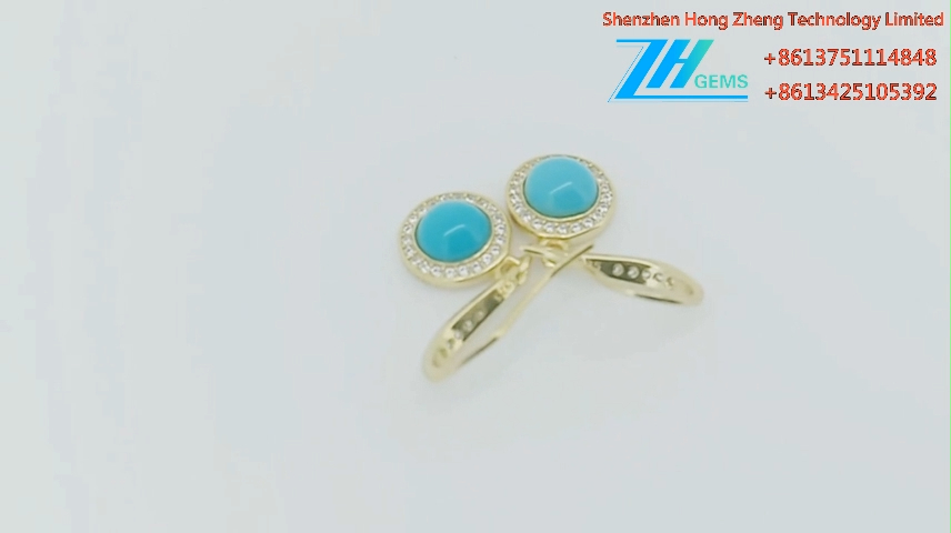 Anting Posting Turquoise Alami Mungil Sterling Silver 8