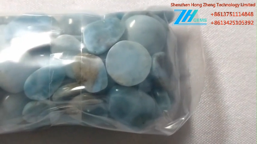 Teardrop grossist Naturlig larimar indisk cabochon 9