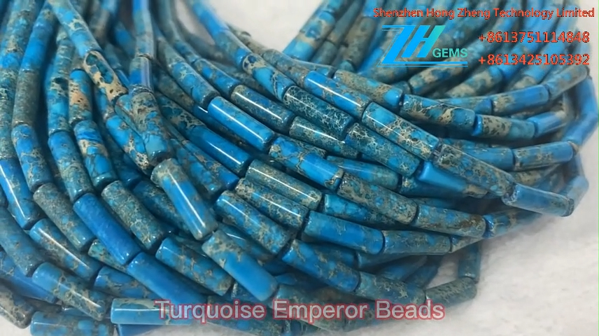3x12mm Aquaterra Turquoise Tube Beads प्राकृतिक रत्न ढीला 8