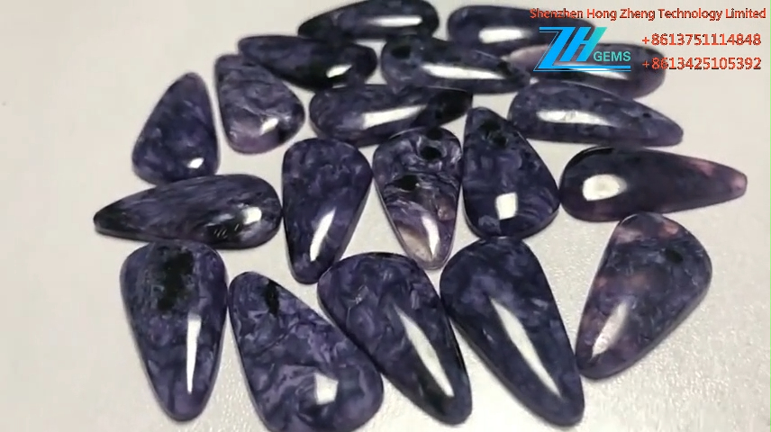 Ụdị ube eke Charoite Loose Cabochons cabochon ntọala 12