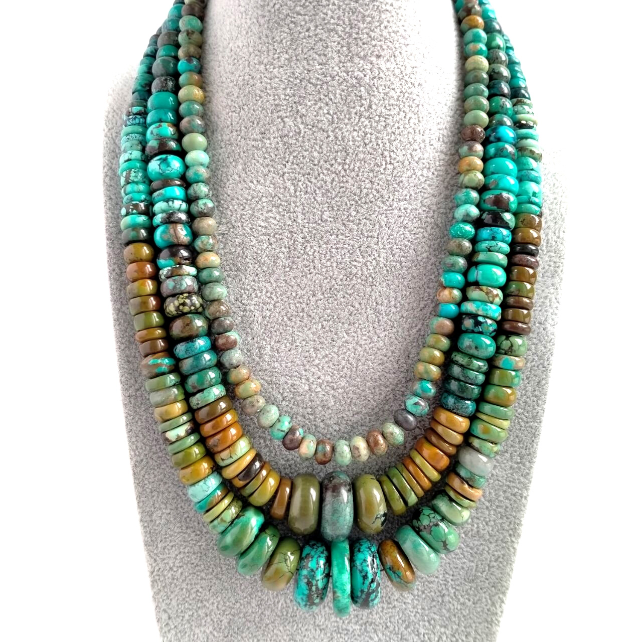 Sefaha sa 'Nete se Seputsoa sa Turquoise se Seholo se Seholo se Seholo sa Rondelle Bead Gemstone 16
