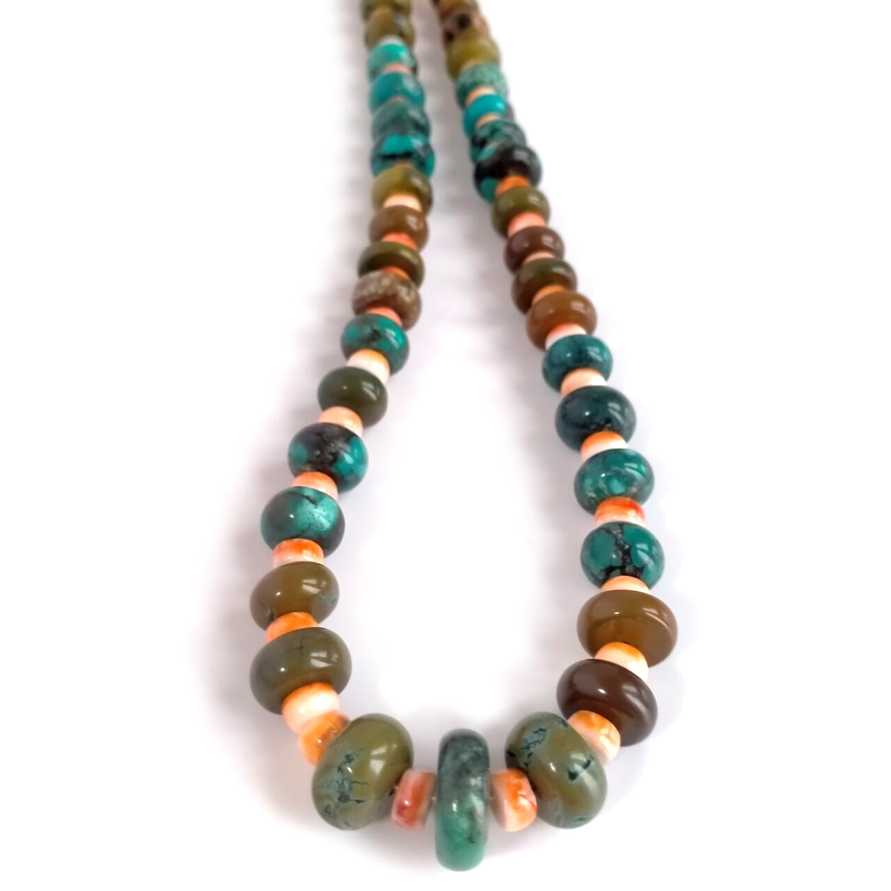 Chunky Turquoise Spiny Oyster Shell Necklace Large Big Stones 15