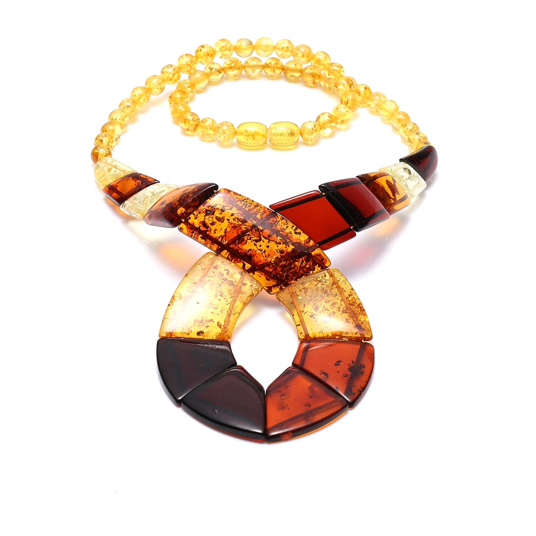Ogrlica od dragog kamenja jantarna ogrlica ručno rađeni dragi kamen jantarni nakit Kamenje 14
