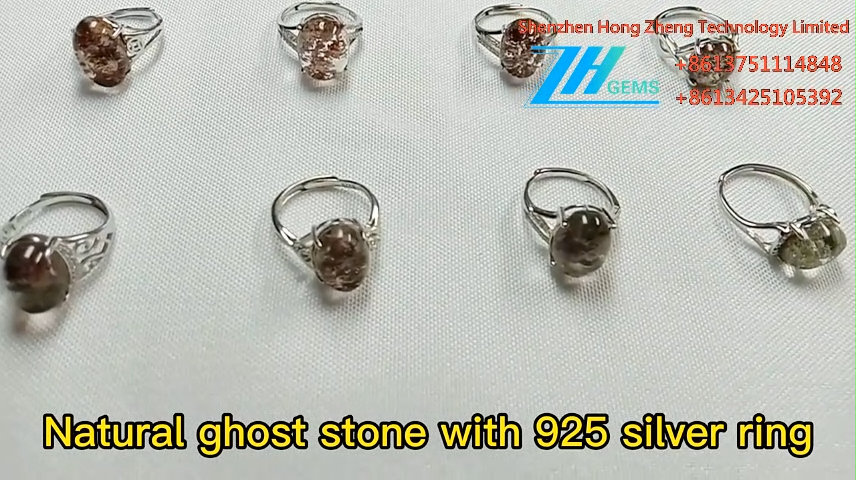 100% የተፈጥሮ Ghost 925 ስተርሊንግ የብር ቀለበት የተሰራ 11