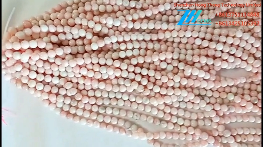 طبیعي ګلابي اوپل 6mm 8mm 10mm نرم ګردي قیمتي ډبرې لوز 8