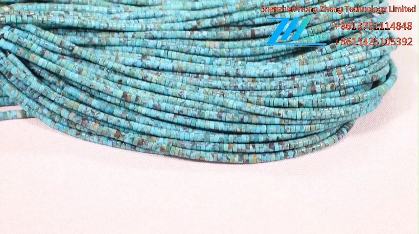 د 6mm ملکه طبیعي قیمتي ډبرو فیروزي هیشي ګردي 16 انچه 12