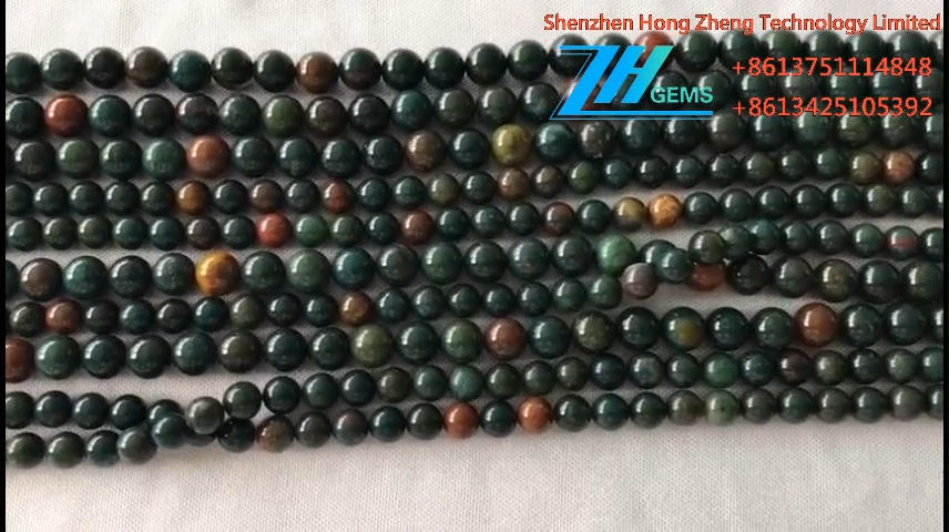 د ریښتیني طبیعي وینې ډبرې لوز مرۍ ګردي شکل 6mm 8mm 8