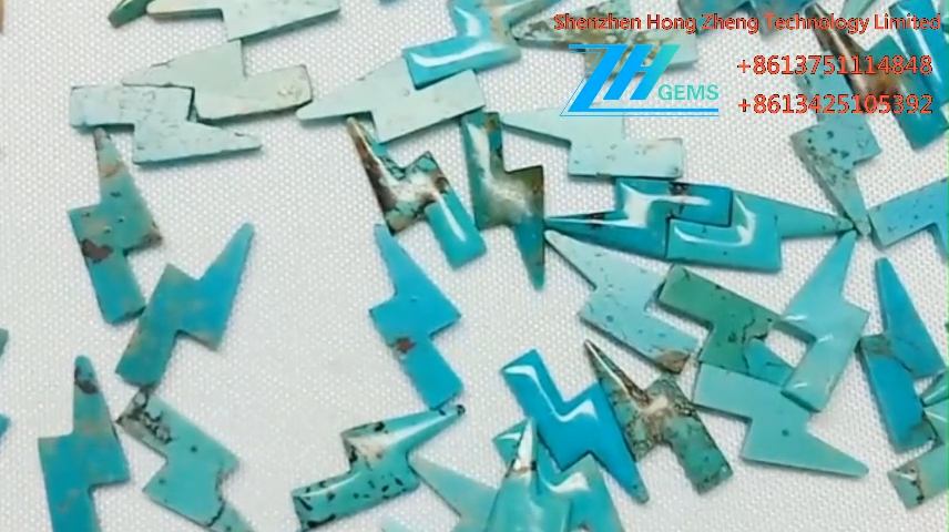 Ji bo çêkirina zêrkeriyê cabochons dibiriqe Turquoise xwezayî 9