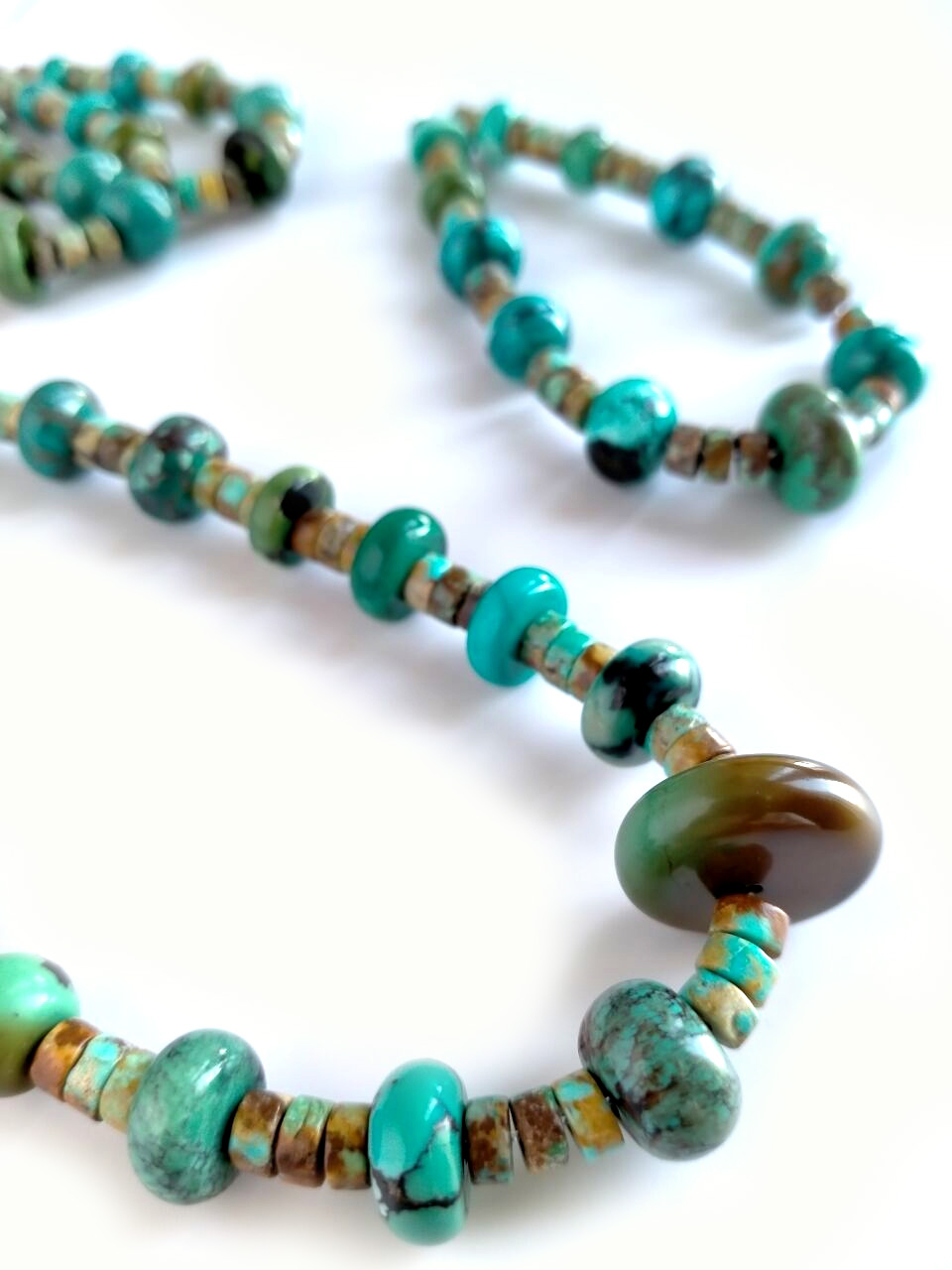 Natural Turquoise Gemstone Silver Jewelry Set 925 Sterling Silver Handmade 16