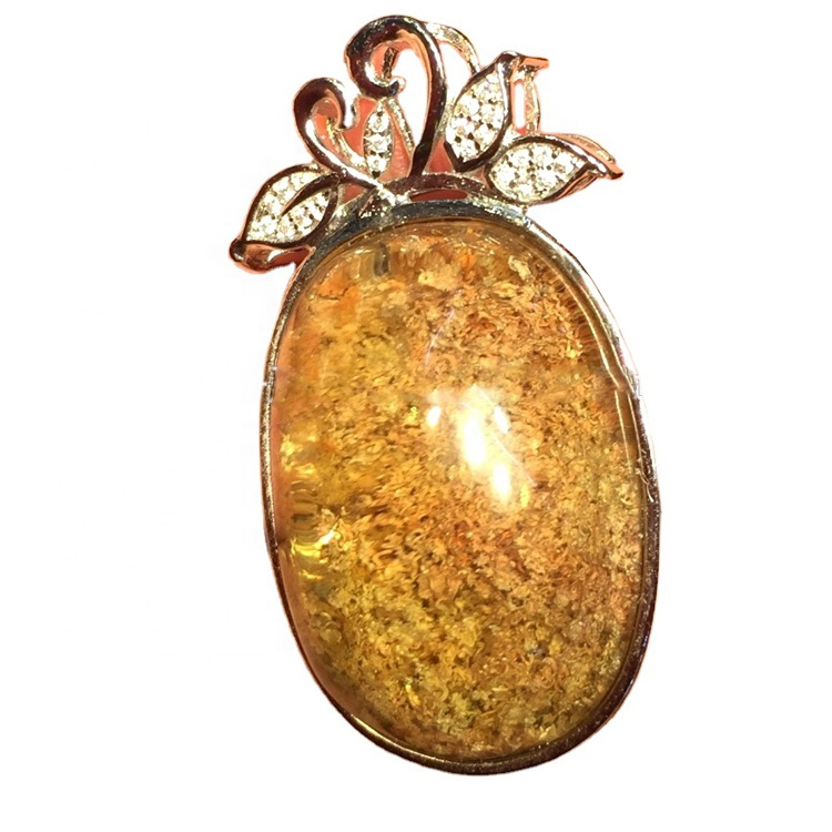 도매 925 실버 옐로우 팬텀 천연 석영 크리스탈 펜던트 판매 1