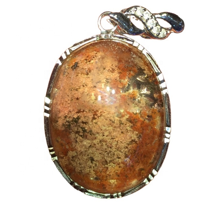 도매 925 실버 옐로우 팬텀 천연 석영 크리스탈 펜던트 판매 3