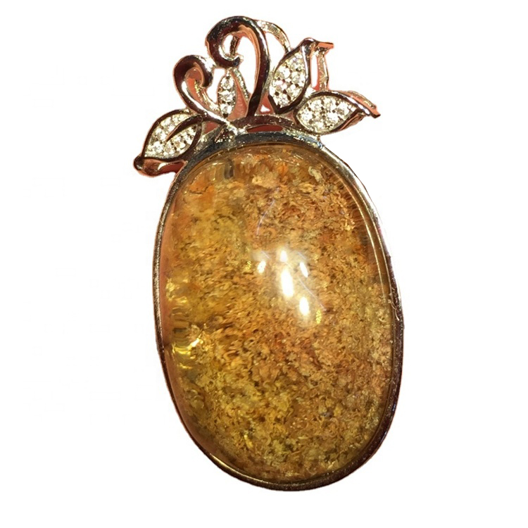 도매 925 실버 옐로우 팬텀 천연 석영 크리스탈 펜던트 판매 4