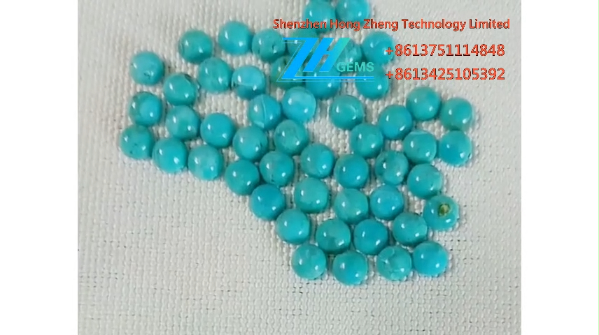 Doğal Gerçekten Değerli Taşlar Turkuaz 4mm yuvarlak cabochon Yuvarlak 12
