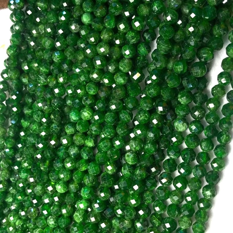 Natural Russia Diopside Faceted Rondlle Beads 길이 16 인치 1