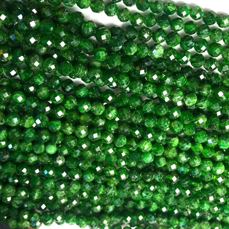 Natural Russia Diopside Faceted Rondlle Beads 길이 16 인치 4