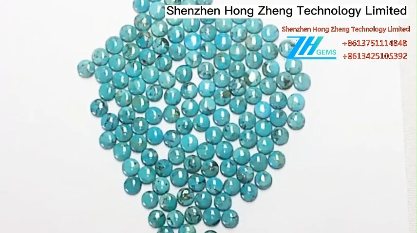 د خوب ښکلا فیروزي ګردي او بیضوي جواهر 9