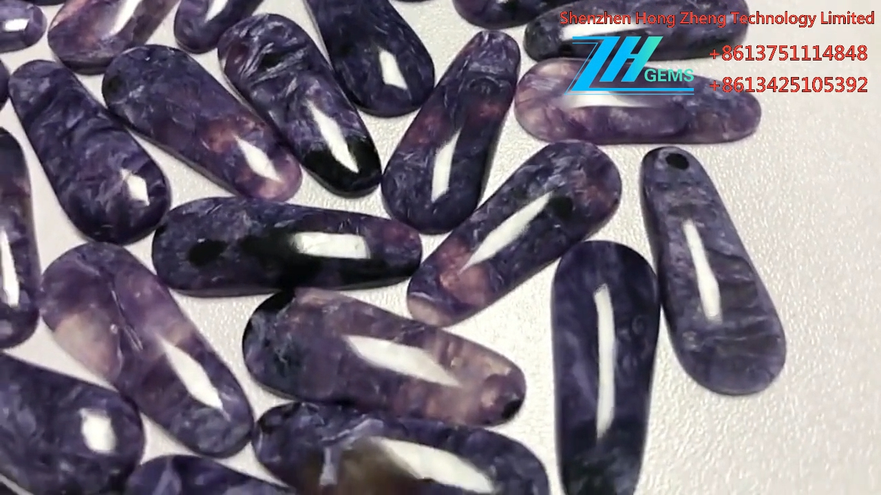 Charoite Oval Shape Ädelsten Charoite inställning Cabochon Lös 8