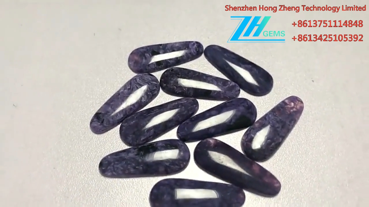 Oval Charoite cabochon innstilling Charoite Flatback Cabochon 8