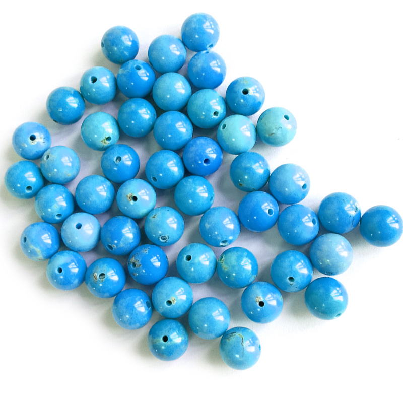 Natural Turquoise Round beads turquoise stone For bracelet making 18