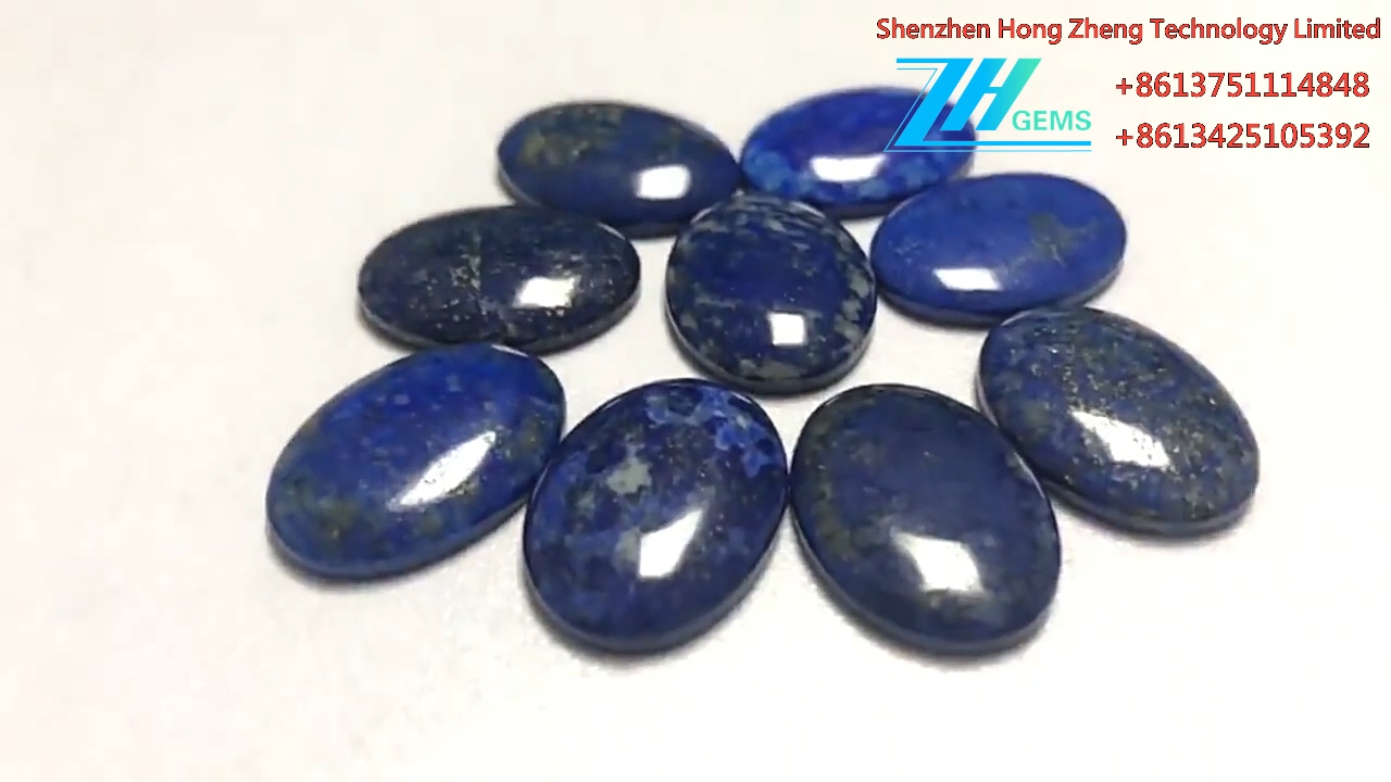 100% የተፈጥሮ ከፍተኛ ጥራት ላፒስ ላዙሊ Cabochon የእጅ ፖላንድኛ 8