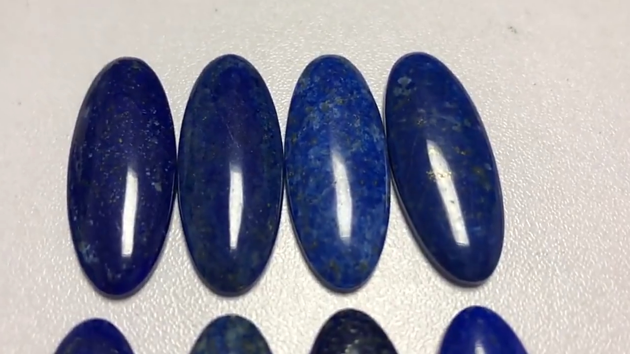 İnanılmaz Lapis Lazuli Kabaşon Toptan Değerli Taş Uzun Oval 8