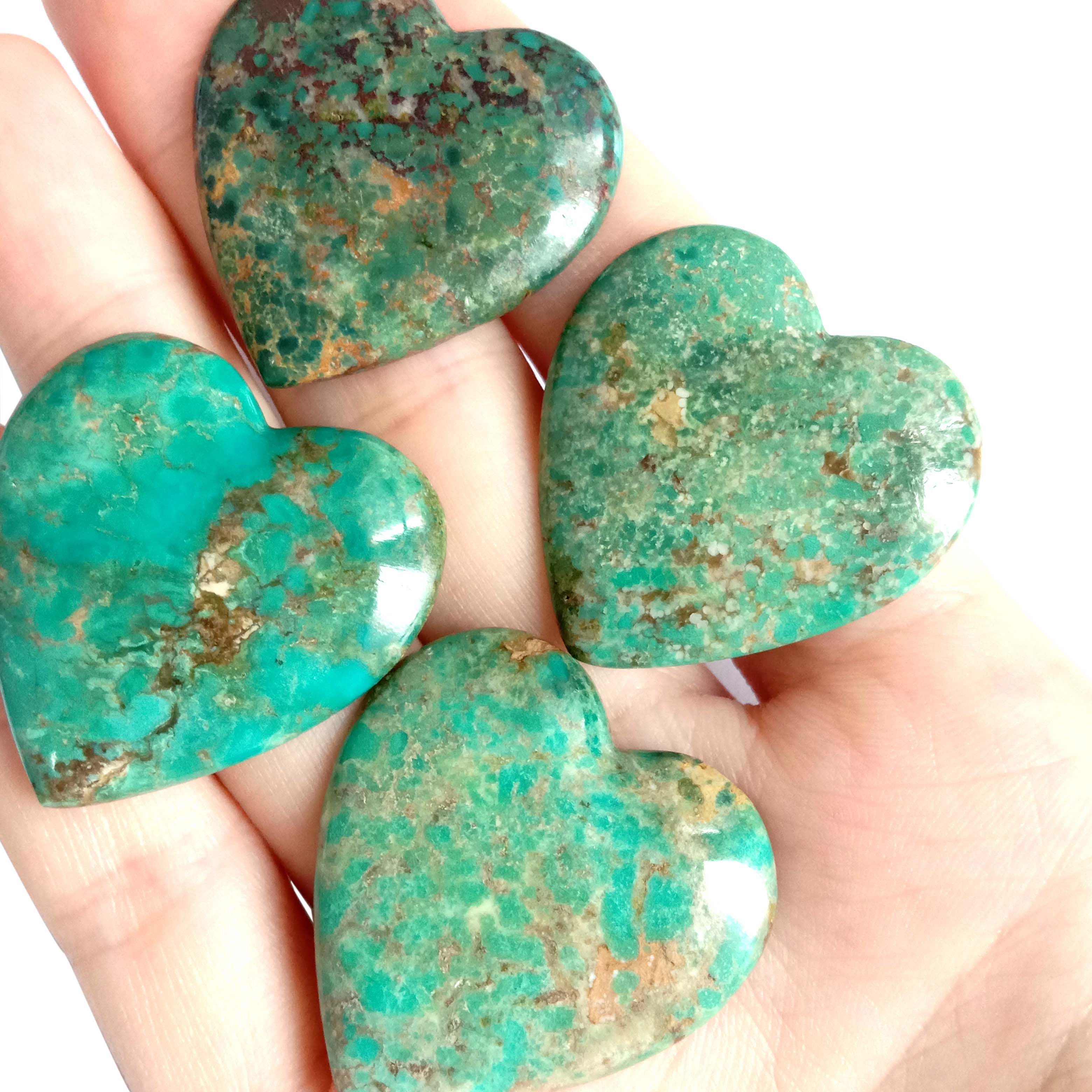 Blue Green Turquoise Medium Large Heart Cabochon 15