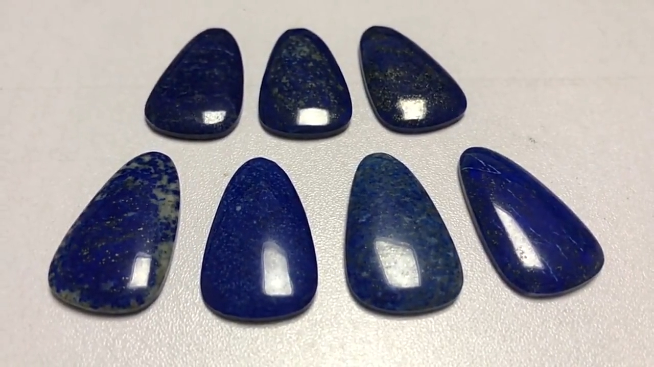 ጥራት ያለው የተፈጥሮ ላፒስ ለስላሳ ፒር Cabochon lapis lazuli ካብ 8