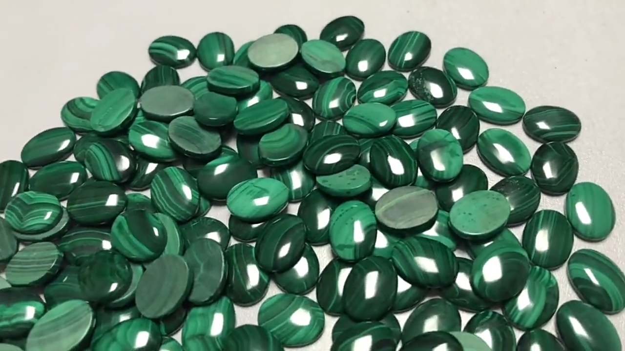 Grade Malachite Cabochon Malachite Oval Shape Loose Gemstone 8