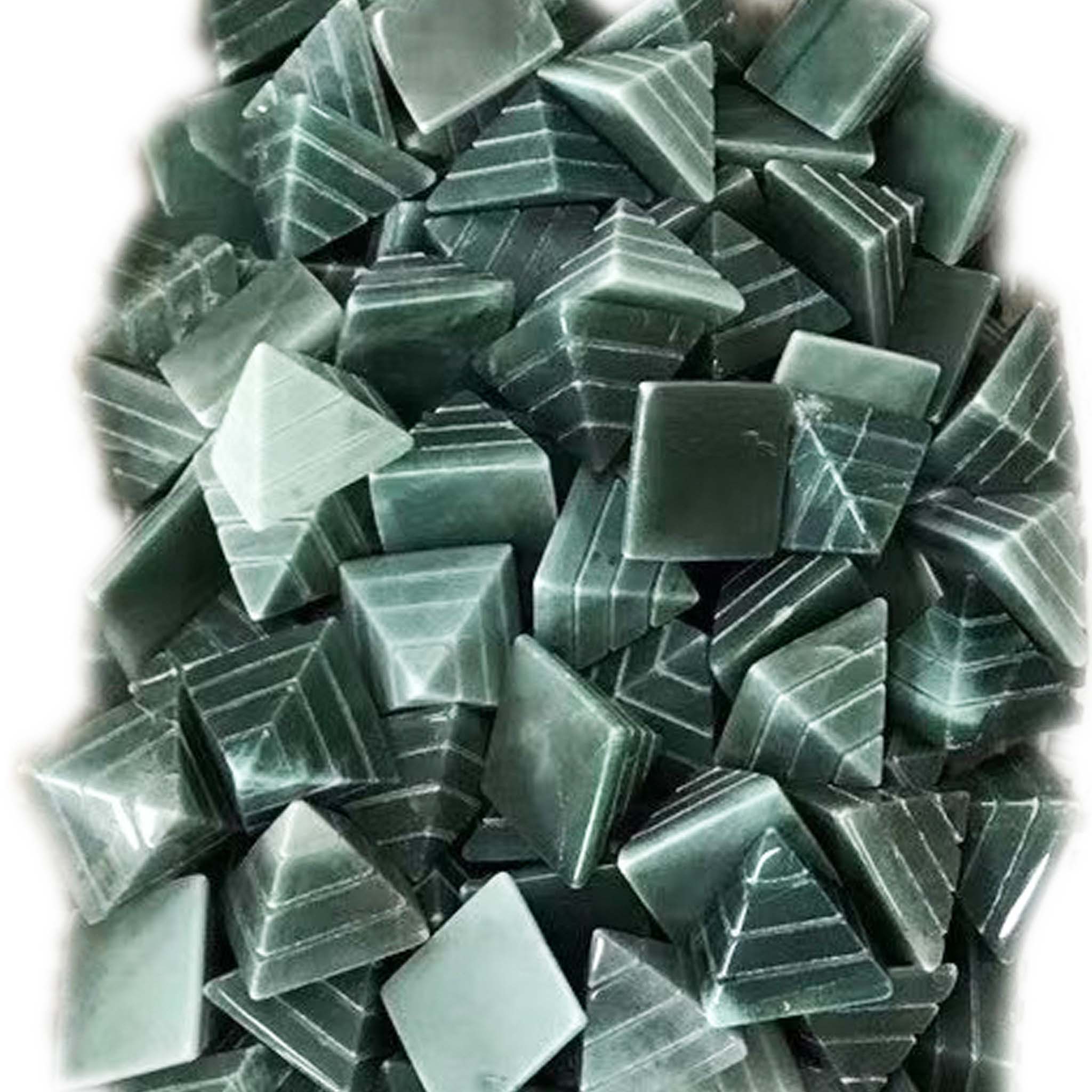 Kraftangan Agate segitiga hijau Batu Permata Diukir secara semulajadi 14