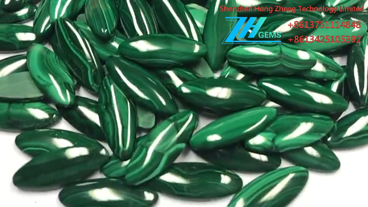 طبیعي مالاچائٹ کابوچون مالاچیټ لوز سټون کیب اوول 8