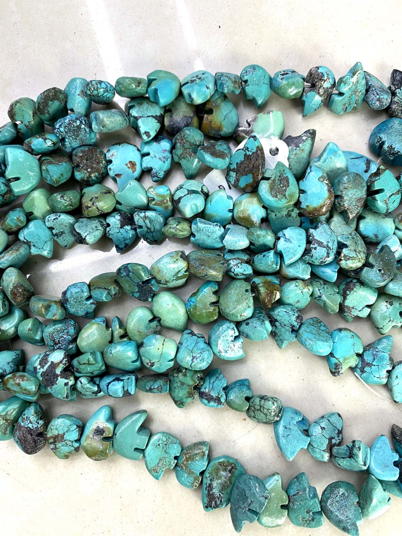 Handmade Blue Turquoise animal charm beads pendant drop Natural 19