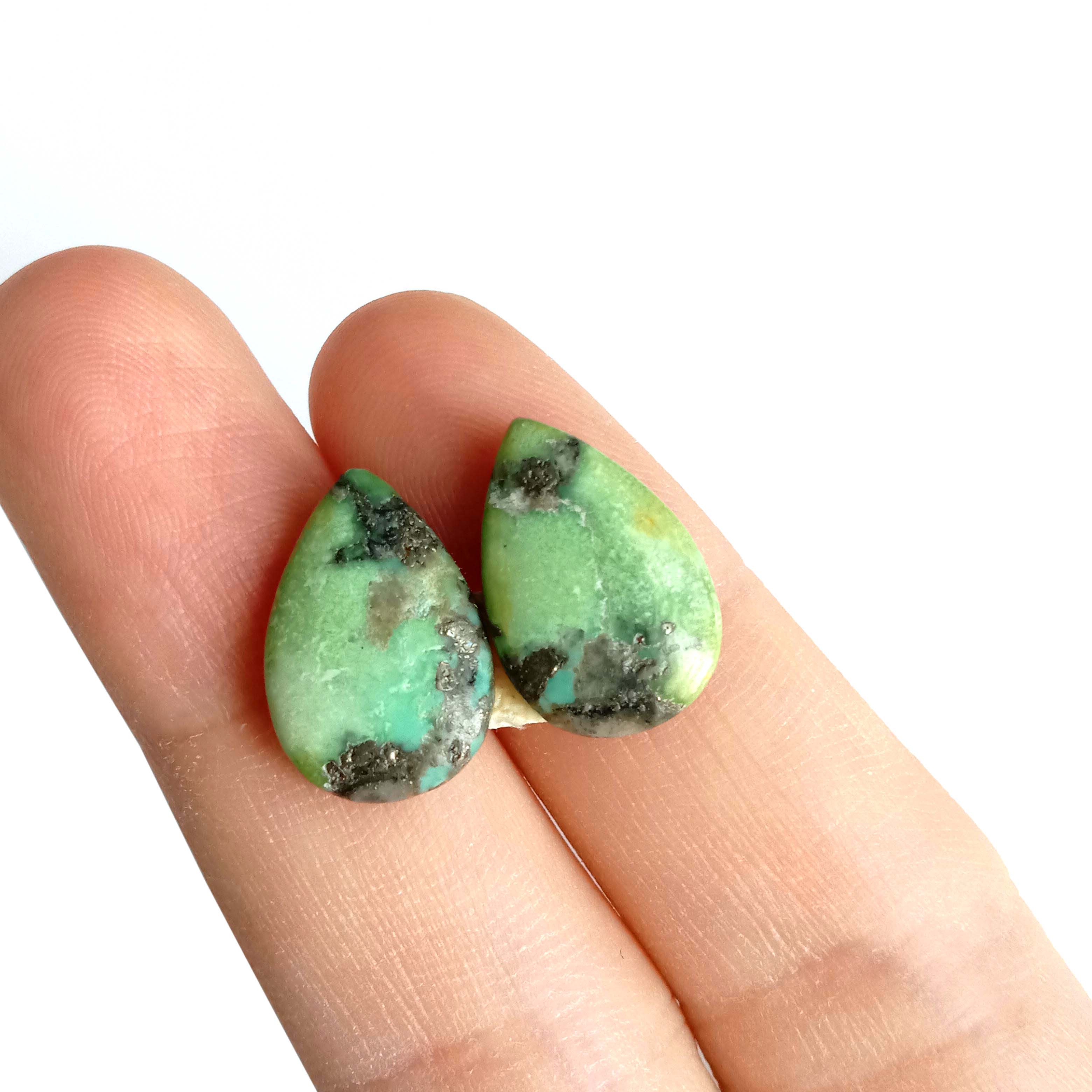 Turquoise Cab Pear 15x10mm Matching Pair For Earring 15